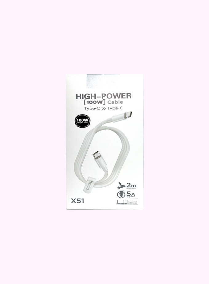 Hoco X51 High-Power 100W Type-C to Type-C Cable (2m)